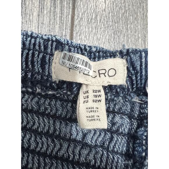 Pilcro Anthropologie The Skipper Strapless Jumpsuit Denim Wide Leg 18W A003655 - Picture 10 of 13